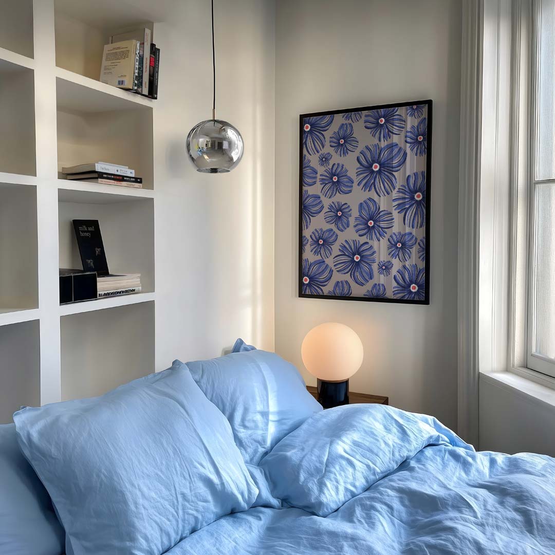 Blauwe Bloemenpracht Poster-WallArtistic
