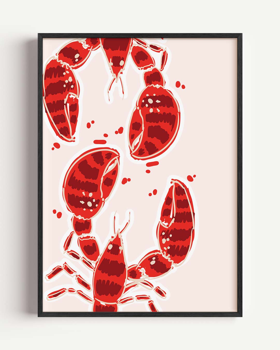 Vrolijke Kreeften Illustratie Poster-WallArtistic