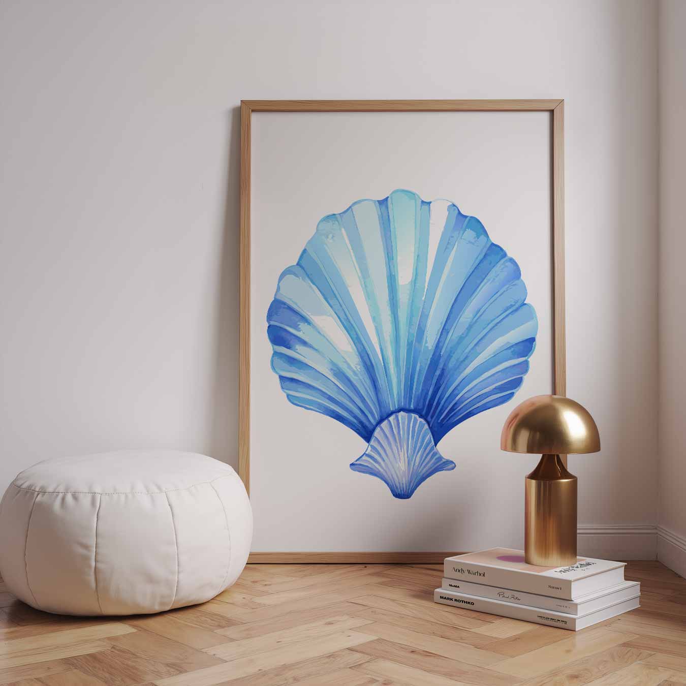 Blauwe Schelp Art Print Poster