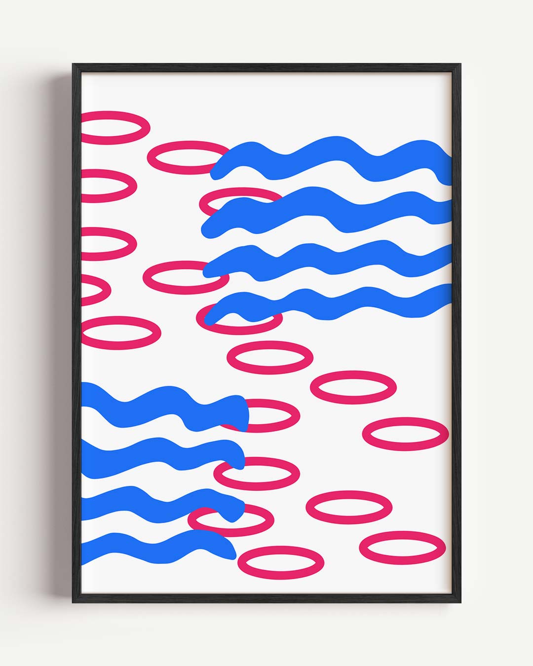 Kleurrijke Golven en Cirkels Poster-WallArtistic