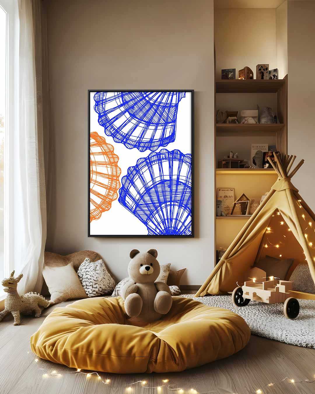 Zomerse Schelppatronen Kunstwerk-canvas-dibond-plexiglas-wanddecoratie-WallArtistic