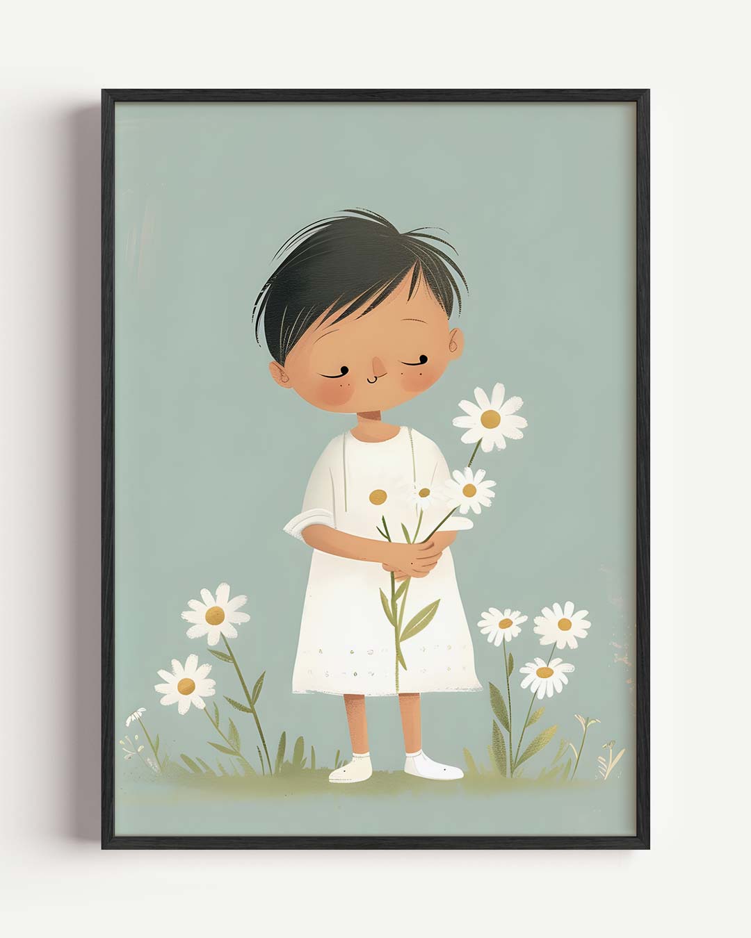 Dromerige Bloemenillustratie Kinderkamer Poster-WallArtistic