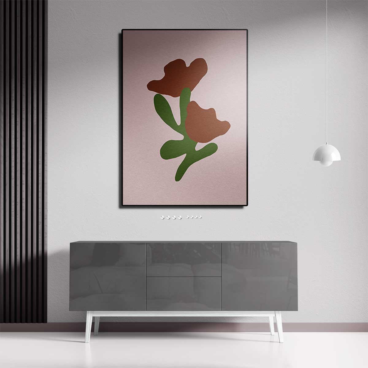 Bloemen in Abstracte Vormen Kunstwerk-canvas-dibond-plexiglas-wanddecoratie-WallArtistic