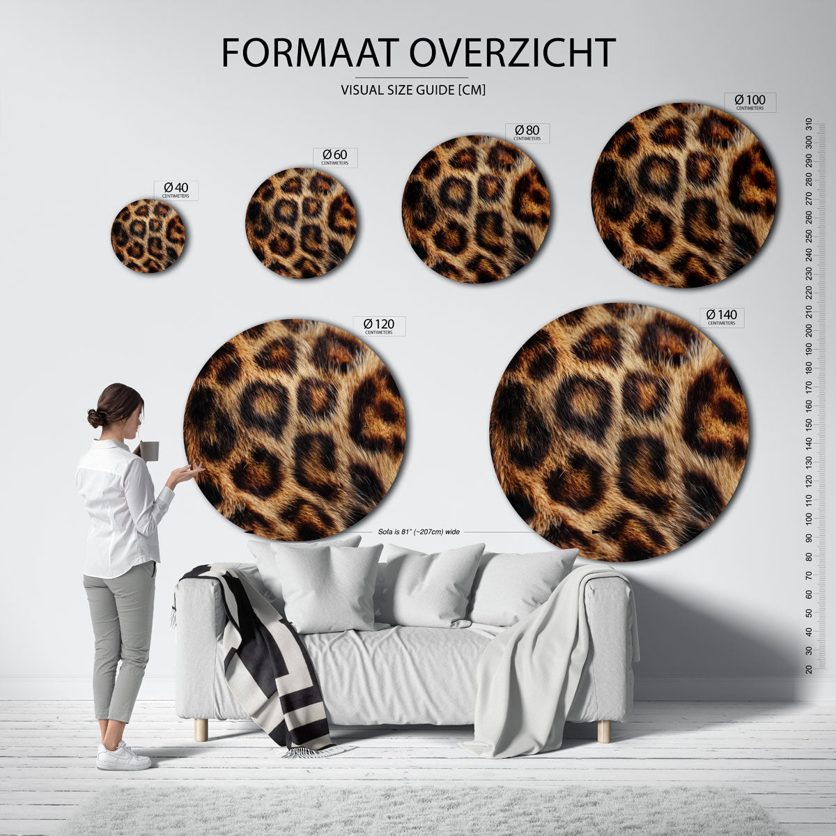 Luipaardprint muurcirkel muurcirkel muurcirkel