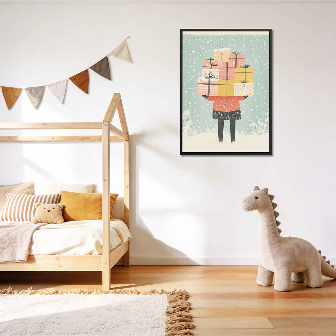 Vrolijke cadeau illustratie Kunstwerk