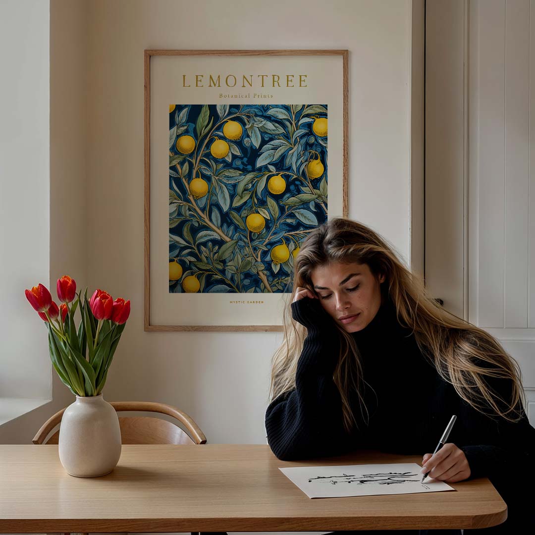 Botanische Citroenboom Poster-WallArtistic