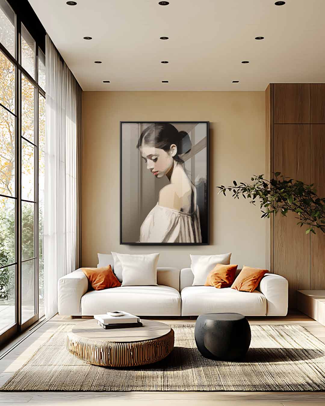Dromerige Schoonheid in Bruintinten Kunstwerk-canvas-dibond-plexiglas-wanddecoratie-WallArtistic