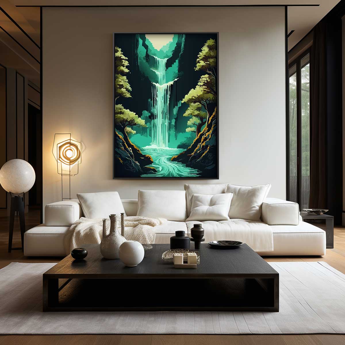 Magische Waterval Kunstwerk-canvas-dibond-plexiglas-wanddecoratie-WallArtistic