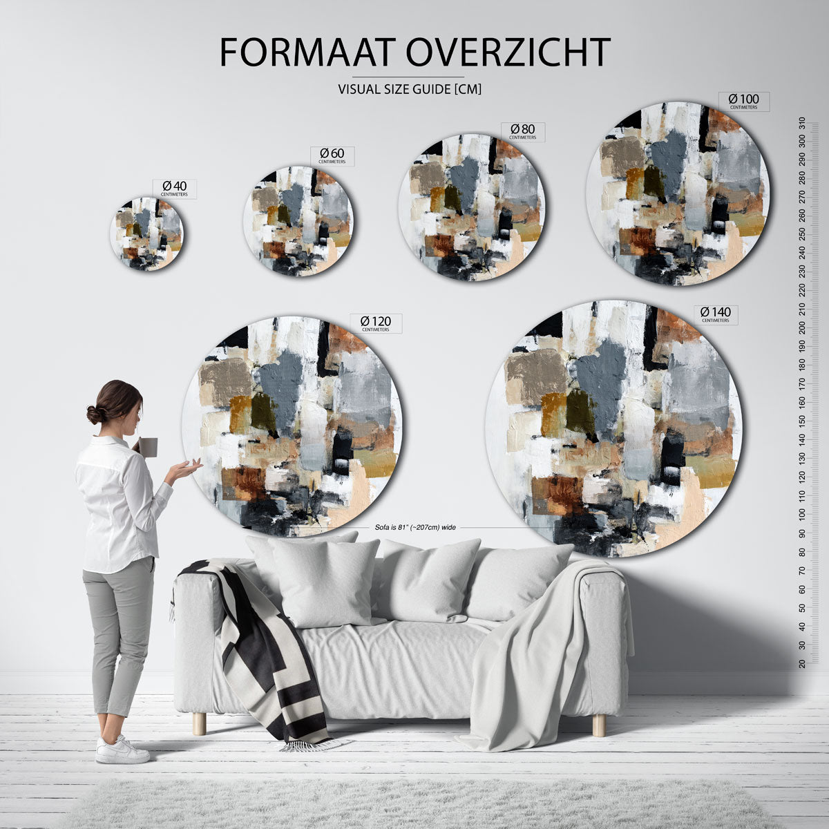 Abstracte vormen Muurcirkel