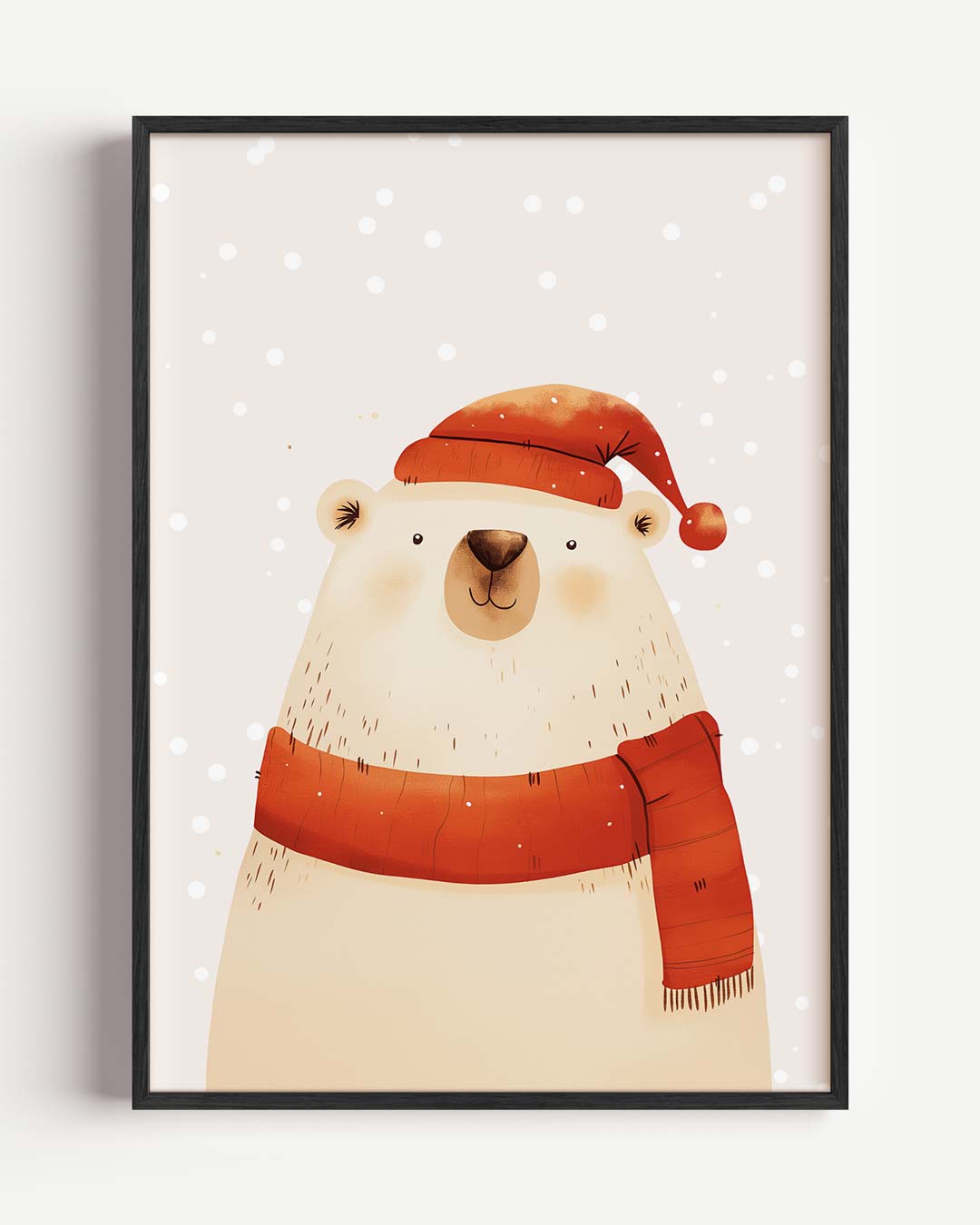 Winterse IJsbeer Met Muts Poster-WallArtistic