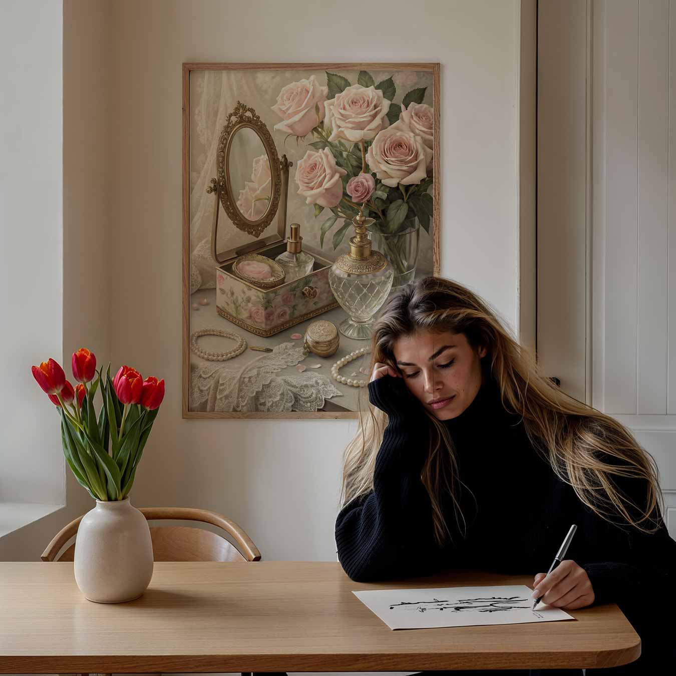 Vintage Rozen Boudoir Poster-WallArtistic