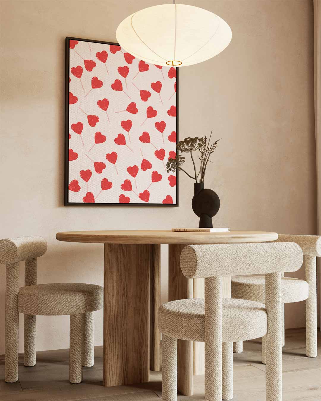Hartvormige Lollypatroon Kunstwerk-canvas-dibond-plexiglas-wanddecoratie-WallArtistic