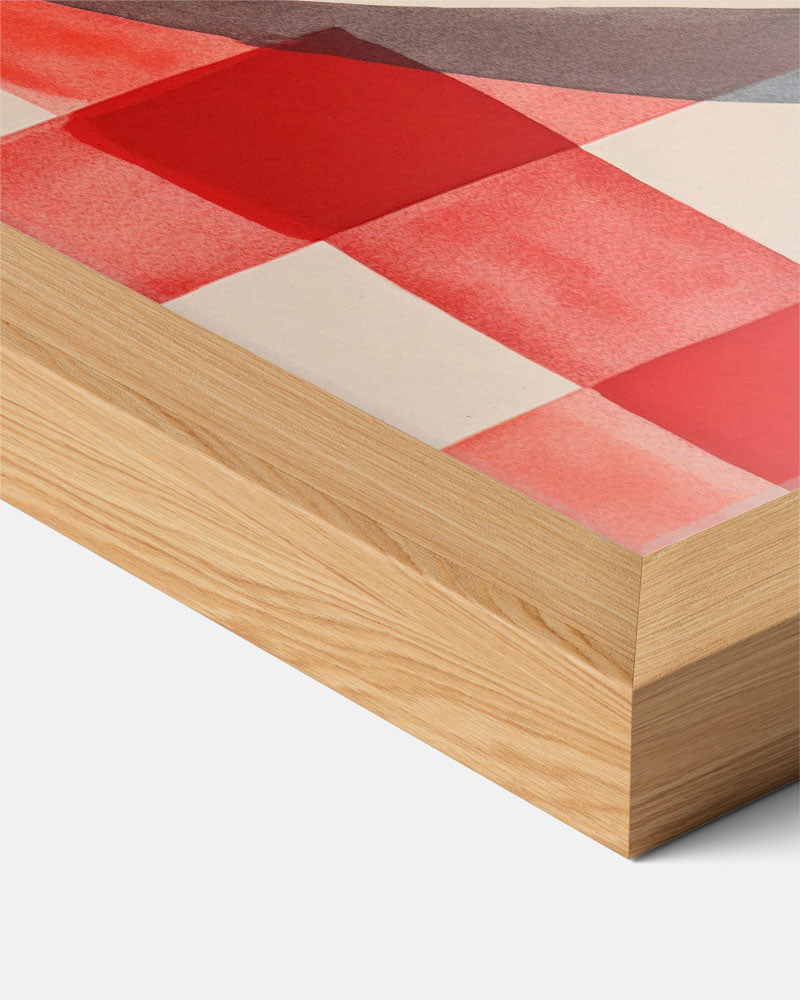 Sfeervolle Perziken op Rood-Wit Tafellaken Poster-WallArtistic