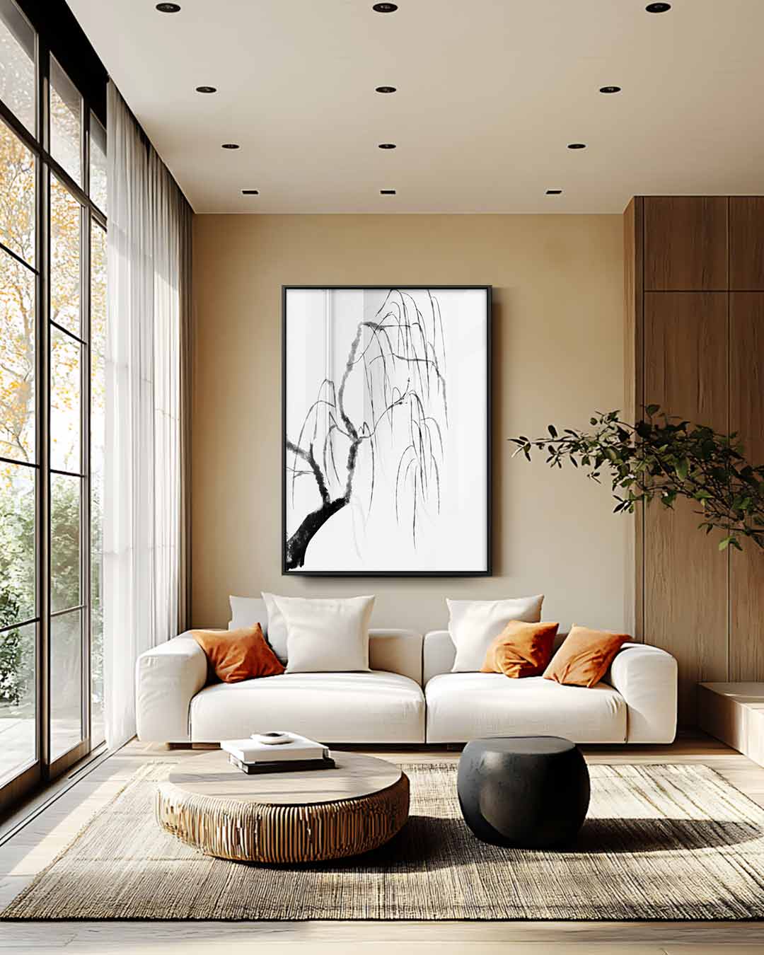 Subtiele Zen Bomen Kunstwerk-canvas-dibond-plexiglas-wanddecoratie-WallArtistic