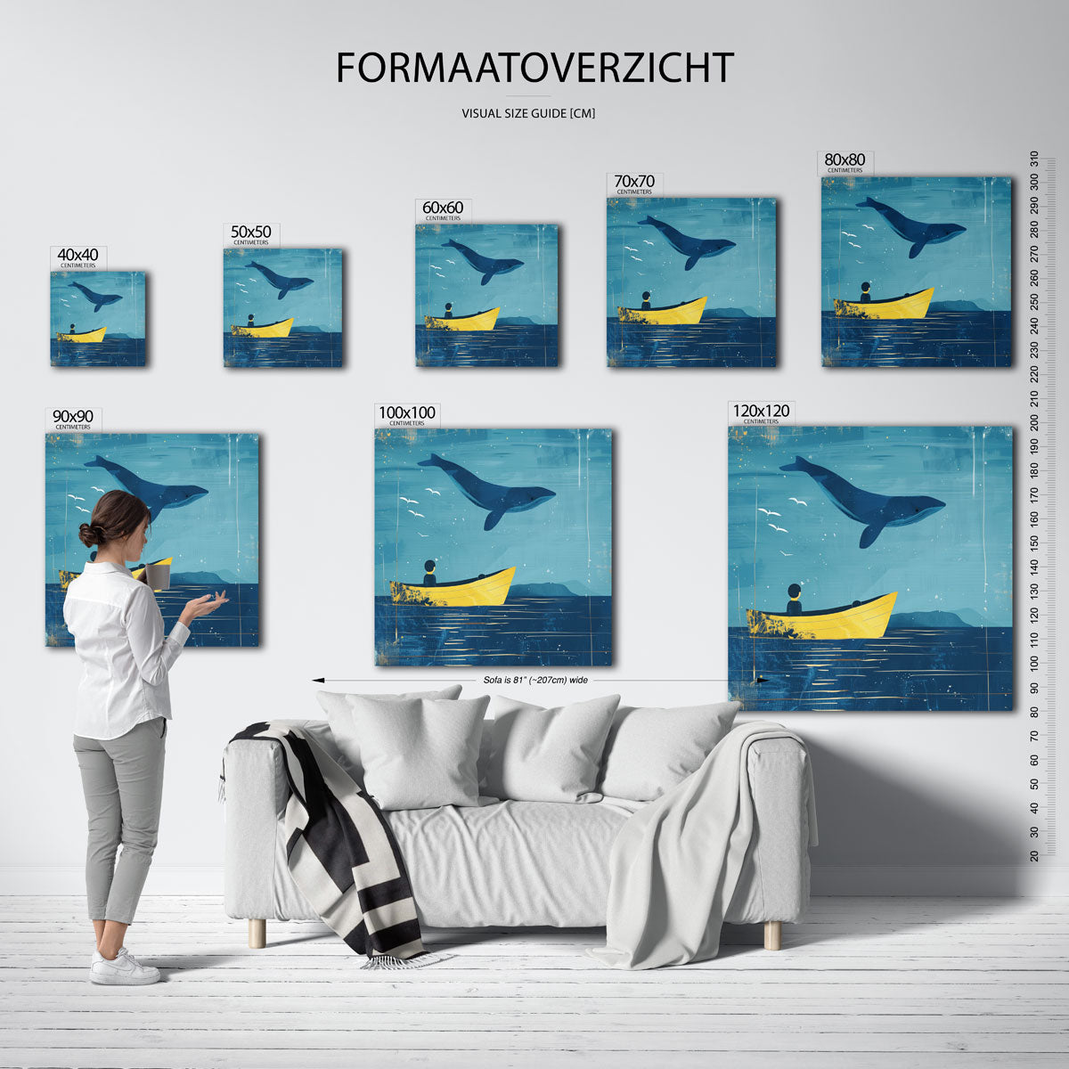 Walvis en boot Poster