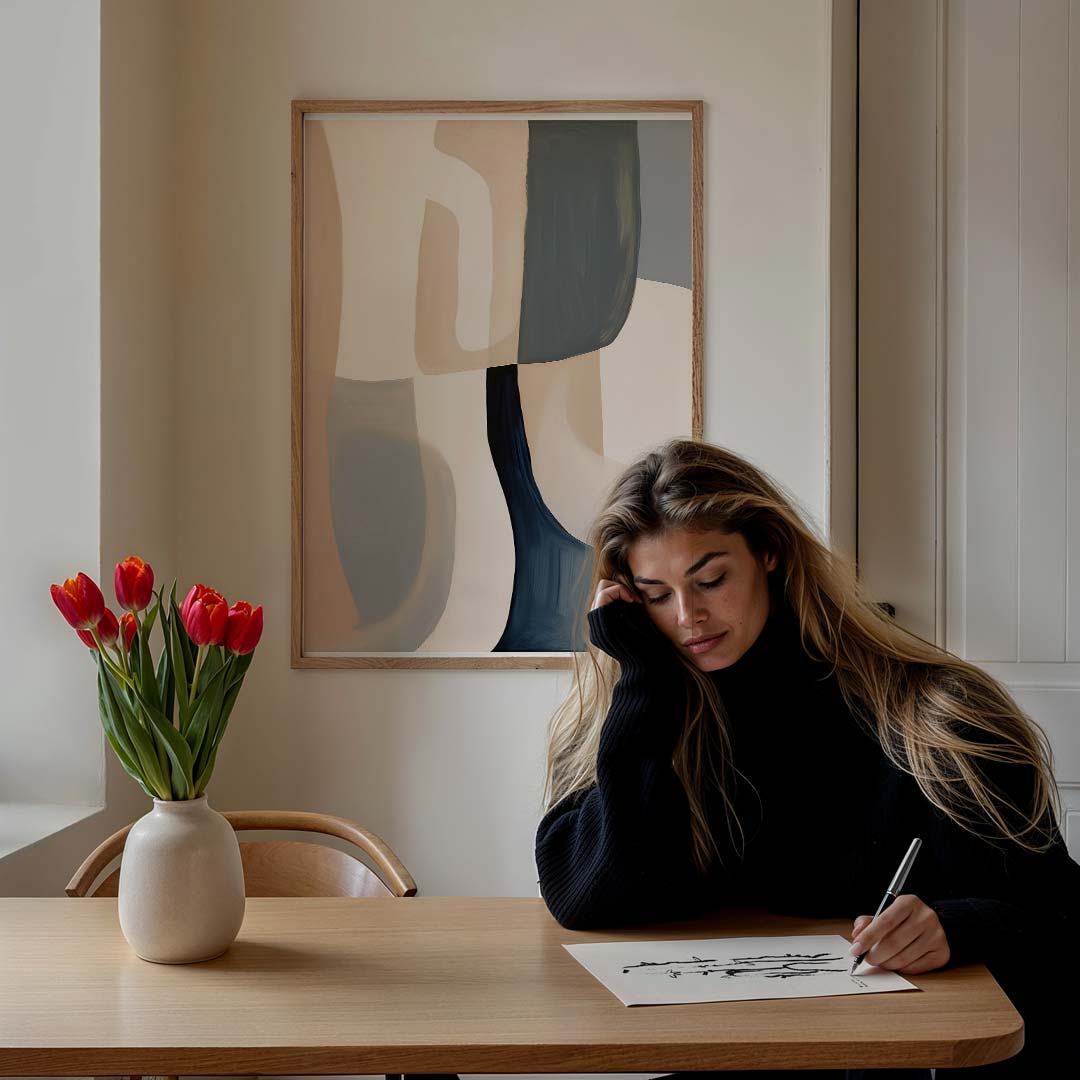 Stijlvolle Abstracte Vormen Poster-WallArtistic