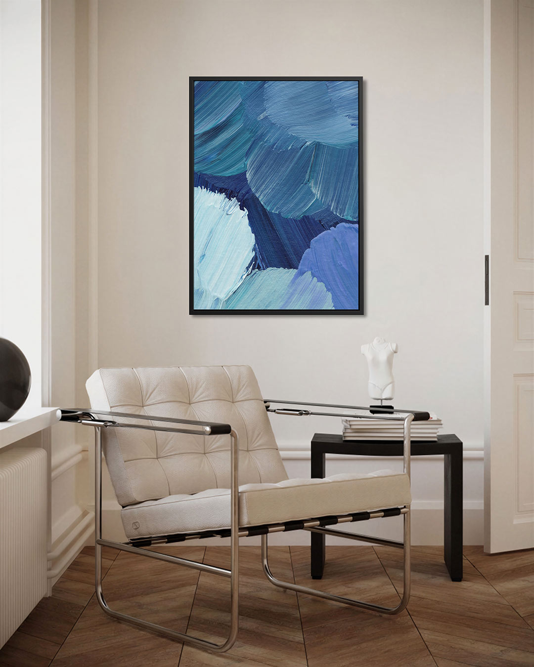 Dynamische blauwtinten Kunstwerk