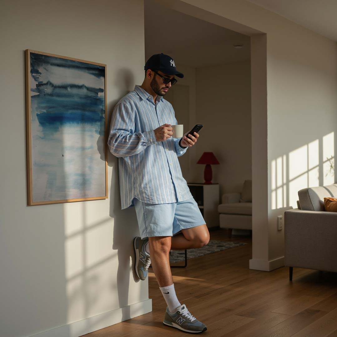 Dromerige Blauwe Waterverf Poster-WallArtistic