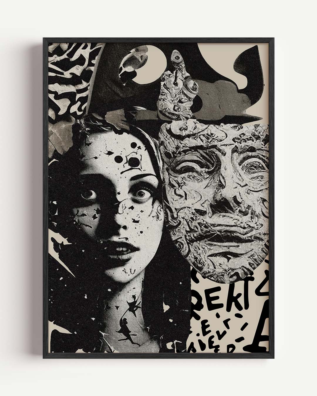 Collage in zwart-wit Poster-WallArtistic