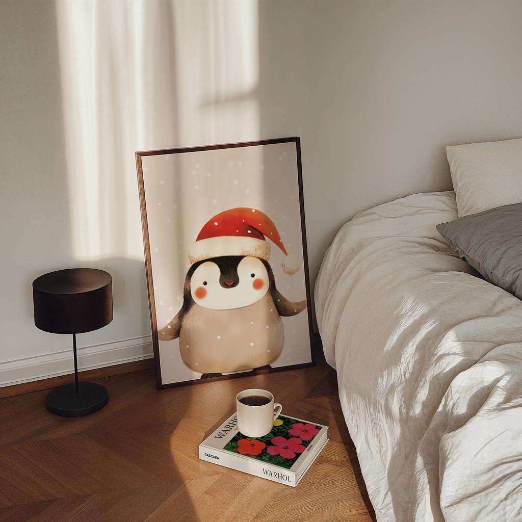 Winterse Pinguïn Vrolijkheid Poster-WallArtistic