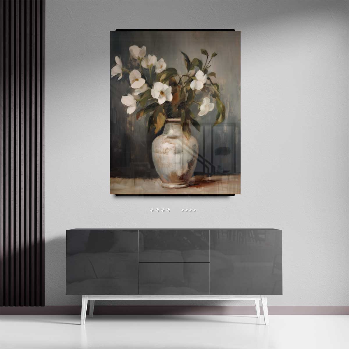 Elegante Bloemenpracht in Aardetinten Kunstwerk-canvas-dibond-plexiglas-wanddecoratie-WallArtistic