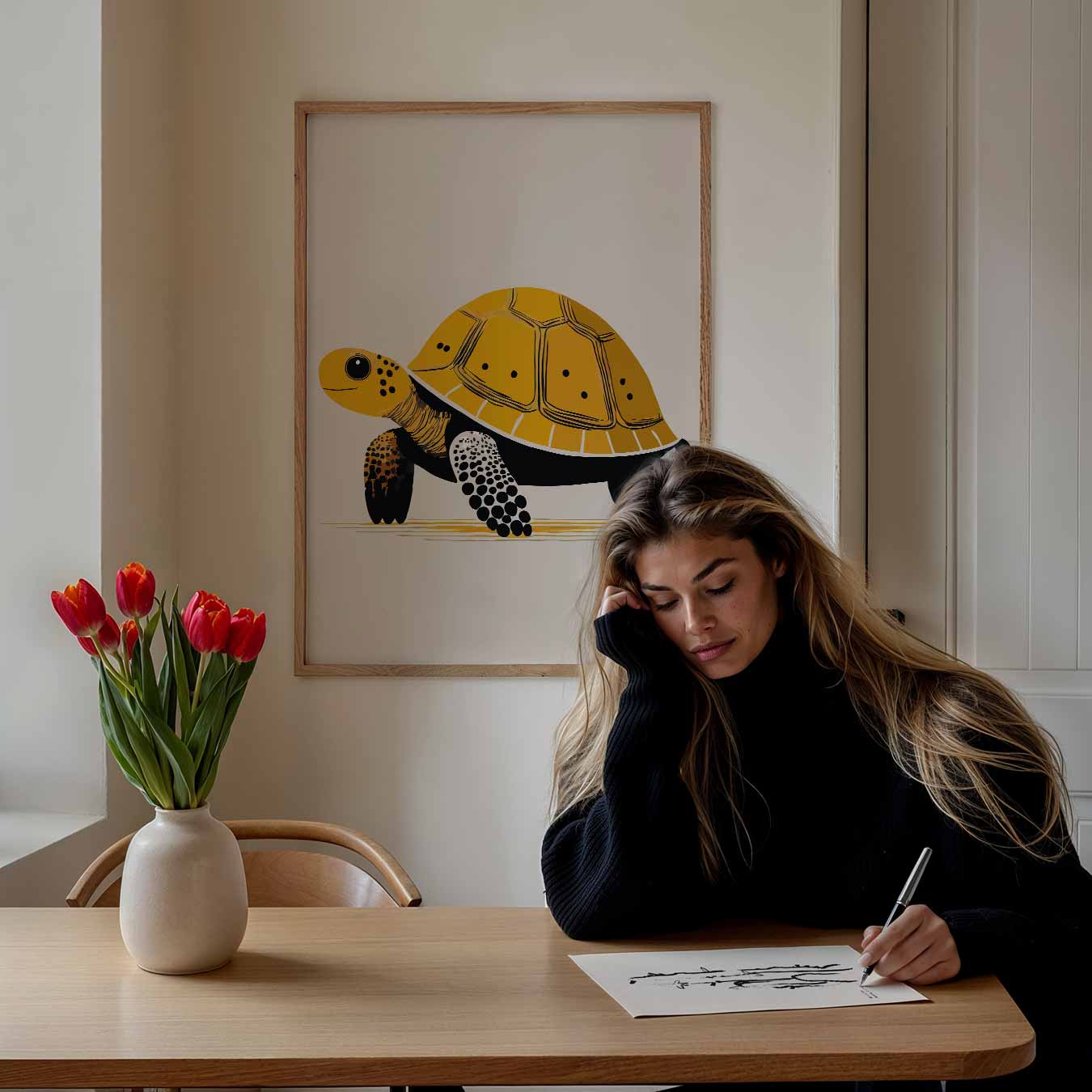 Schattige Schildpad Illustratie Poster