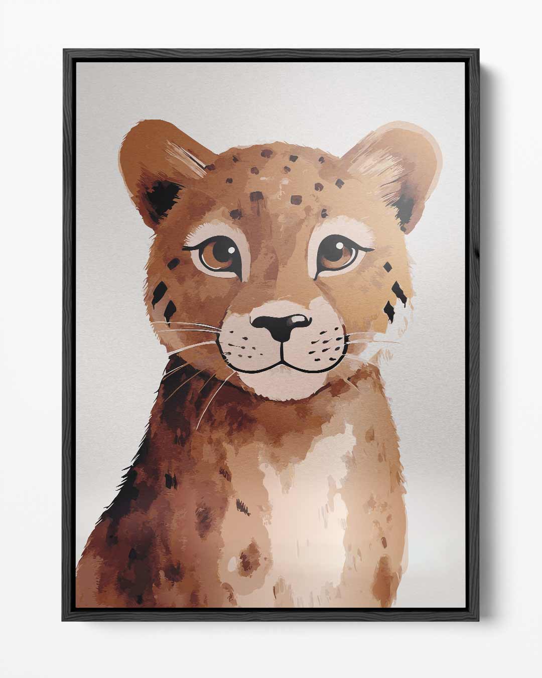 Vrolijk Cheeta Portret Kunstwerk-canvas-dibond-plexiglas-wanddecoratie-WallArtistic
