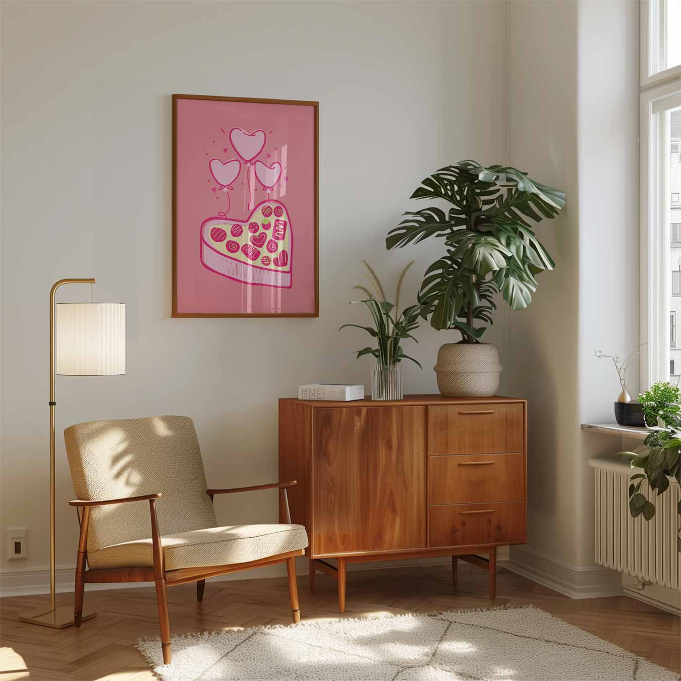 Hart en Chocolade Ballonnen Poster