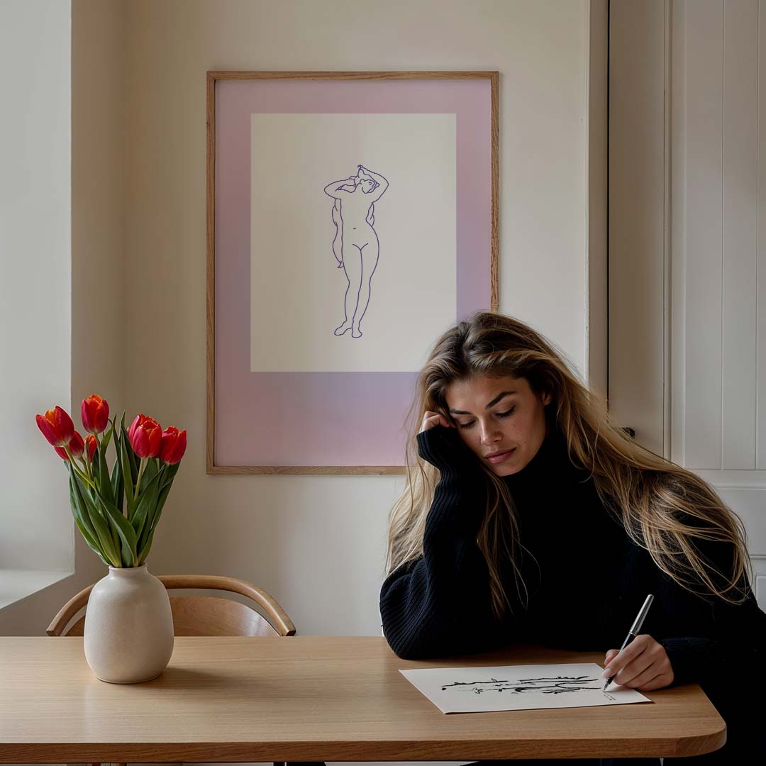 Elegante Vrouwelijke Silhouet Poster-WallArtistic