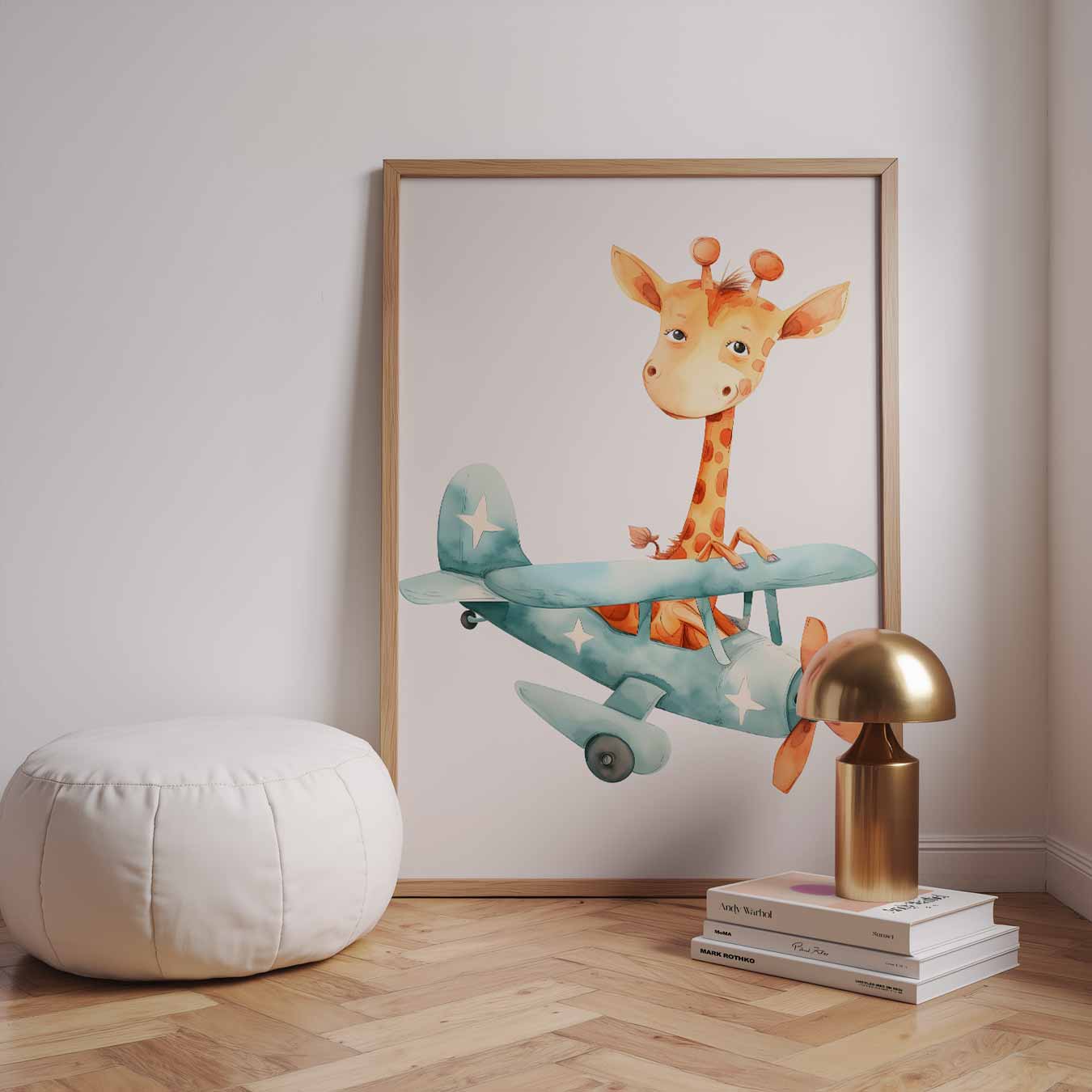 Dromerige Giraf Vlucht Poster-WallArtistic