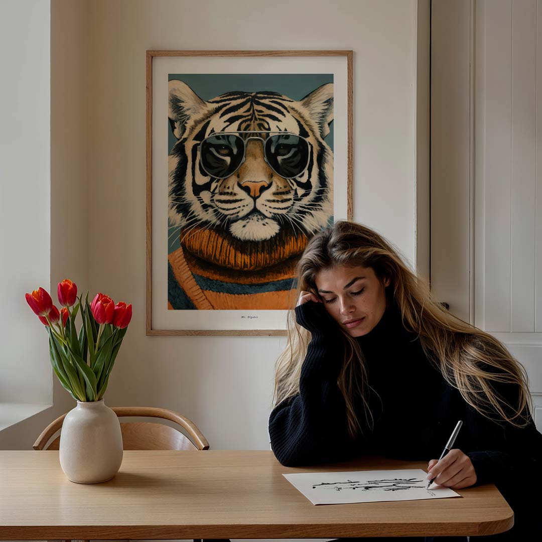 Hippe Tijger Poster-WallArtistic