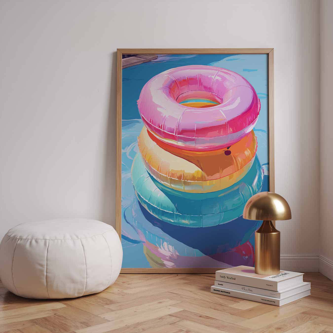 Zomerse Zwemband Stapel Poster-WallArtistic