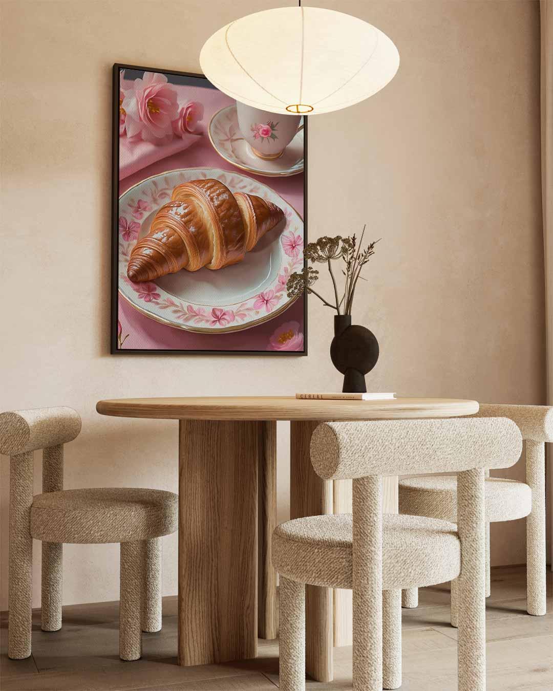 Roze ontbijtgenot Kunstwerk-canvas-dibond-plexiglas-wanddecoratie-WallArtistic