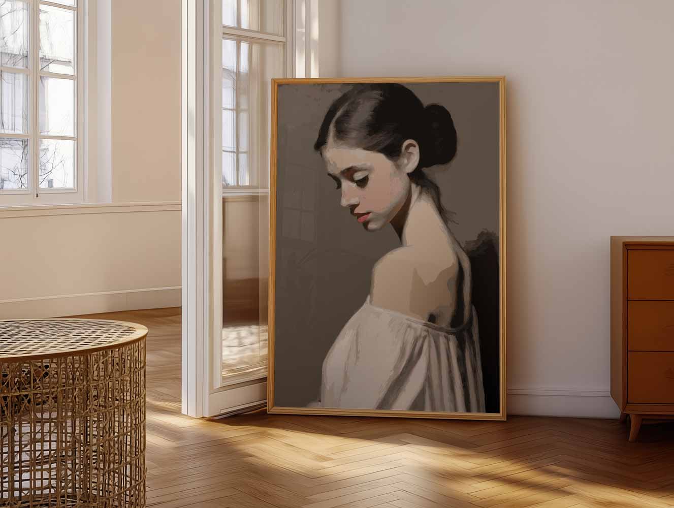 Elegante Dromerige Vrouw Poster