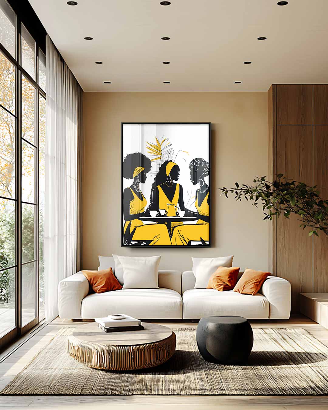 Vriendinnenkoffie Kunstwerk-canvas-dibond-plexiglas-wanddecoratie-WallArtistic