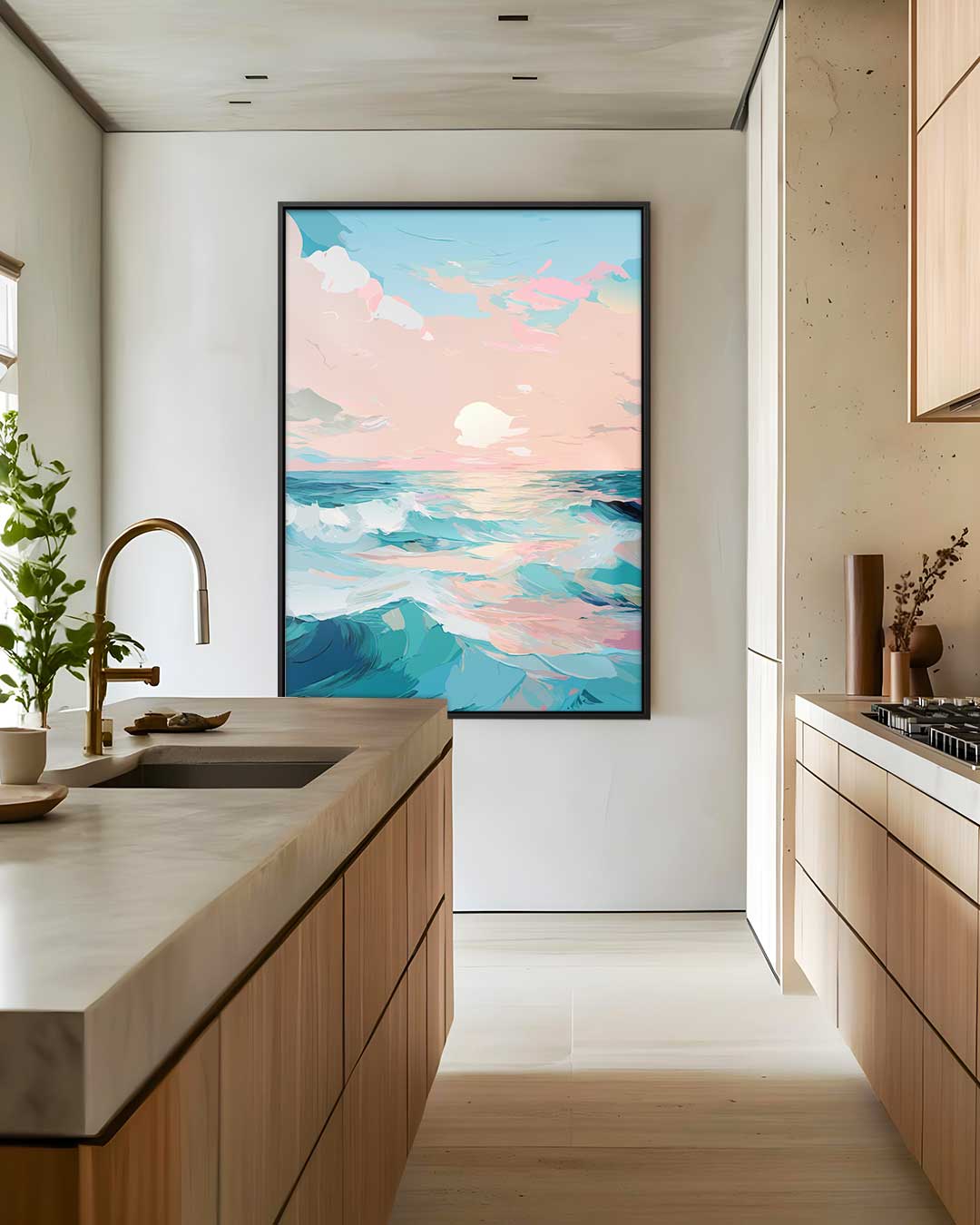 Zonsondergang aan Zee Kunstwerk-canvas-dibond-plexiglas-wanddecoratie-WallArtistic