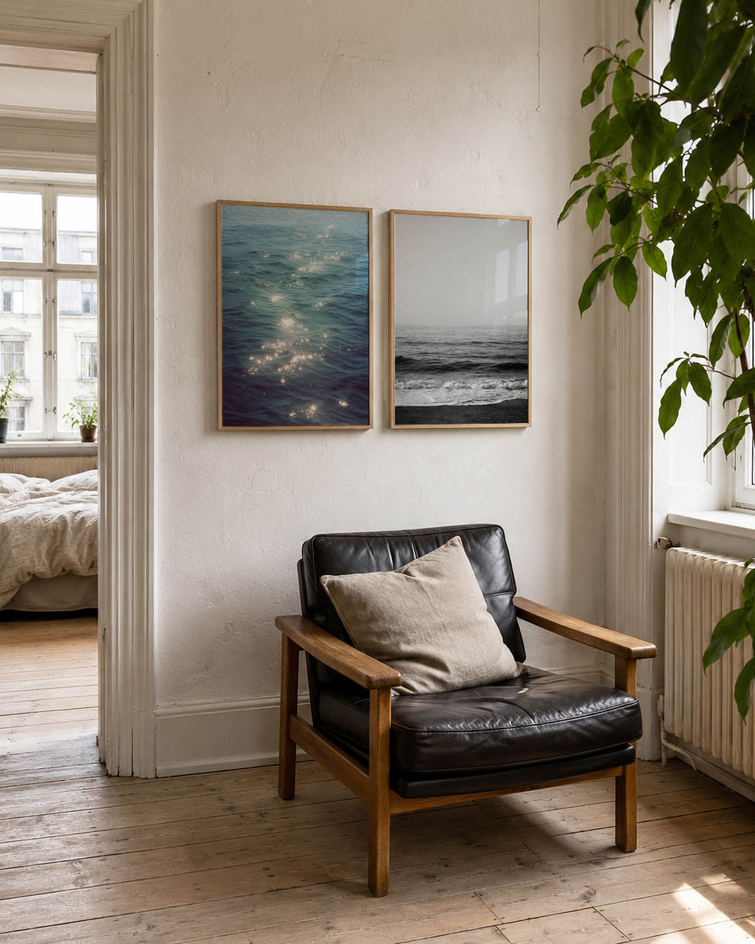 Zonneschittering op water Posterset