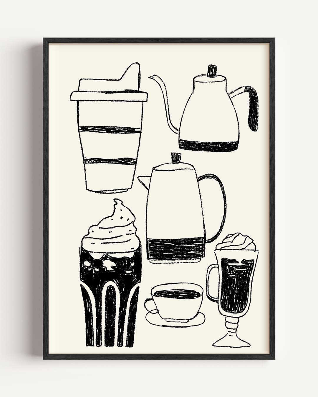 Koffiemoment Illustratie Poster-WallArtistic