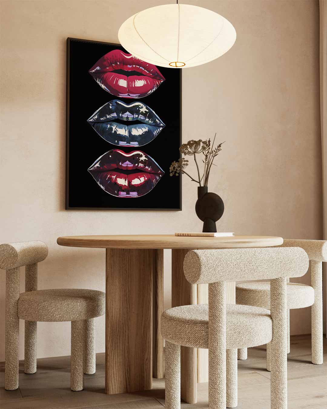 Kleurrijke Lippenkunst Kunstwerk-canvas-dibond-plexiglas-wanddecoratie-WallArtistic
