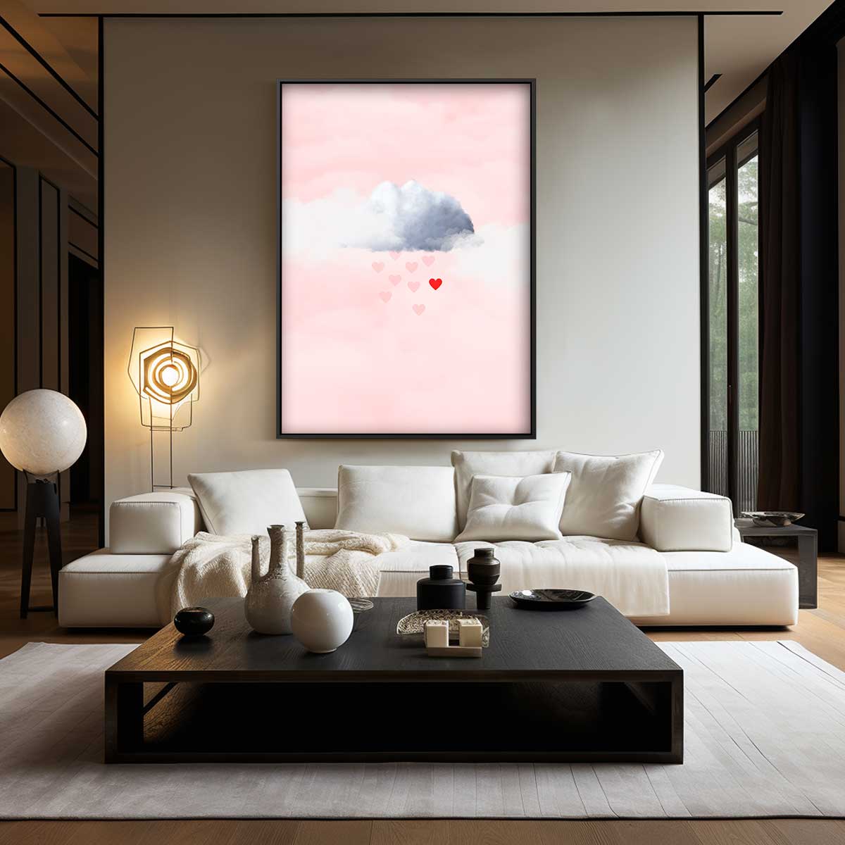 Luchtige Love Regen Kunstwerk-canvas-dibond-plexiglas-wanddecoratie-WallArtistic