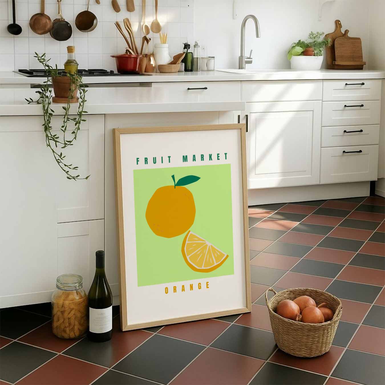 Zonnige Fruitmarkt Poster-WallArtistic