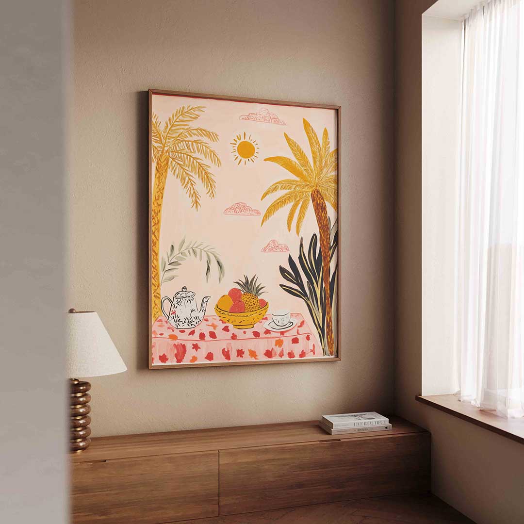 Tropische tafel met fruit Poster