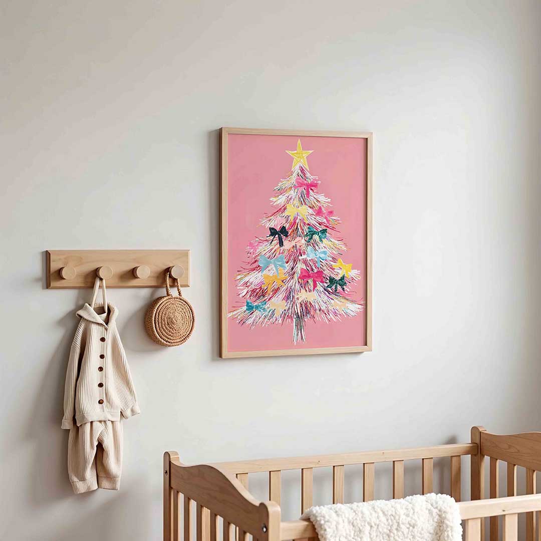 Kerstboom met strikken Poster