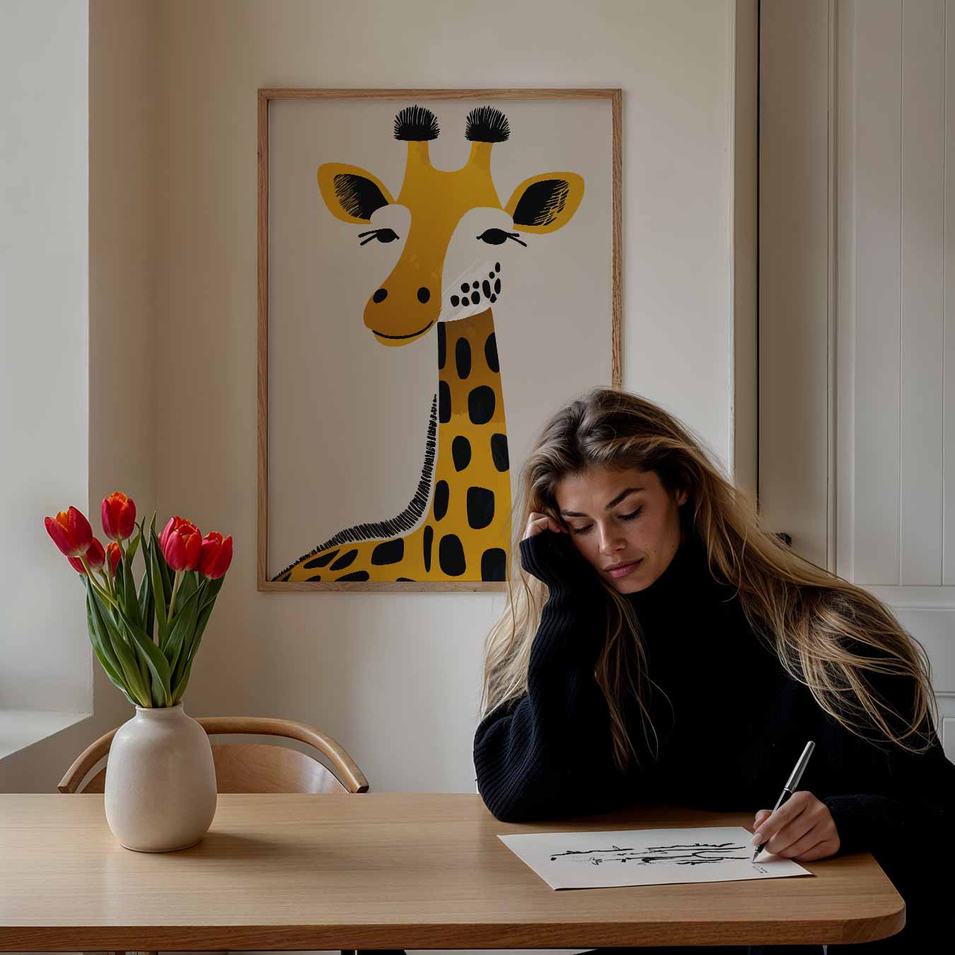 Schattige Giraf Illustratie Poster