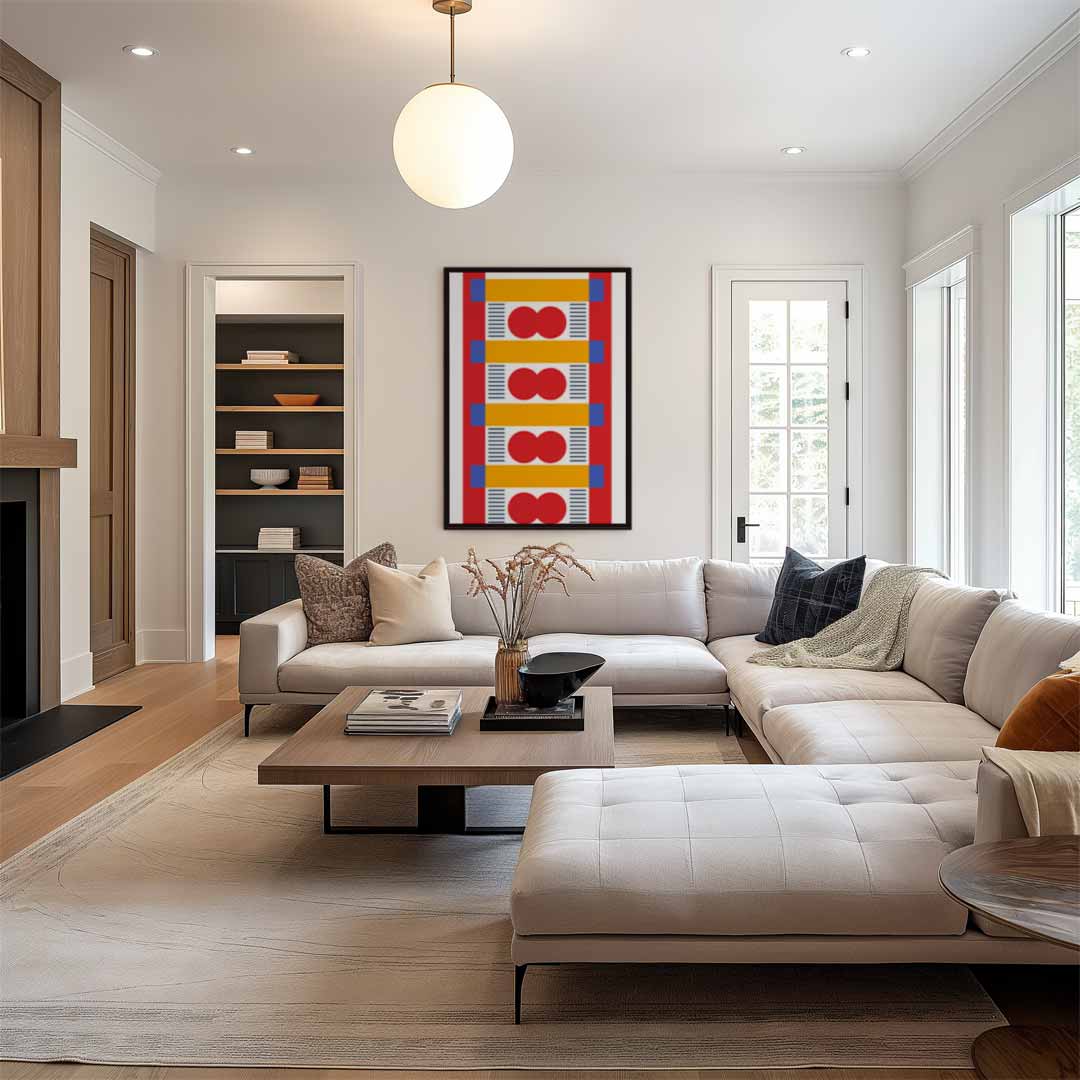 Kleurrijke Abstracte Harmonie Kunstwerk-canvas-dibond-plexiglas-wanddecoratie-WallArtistic