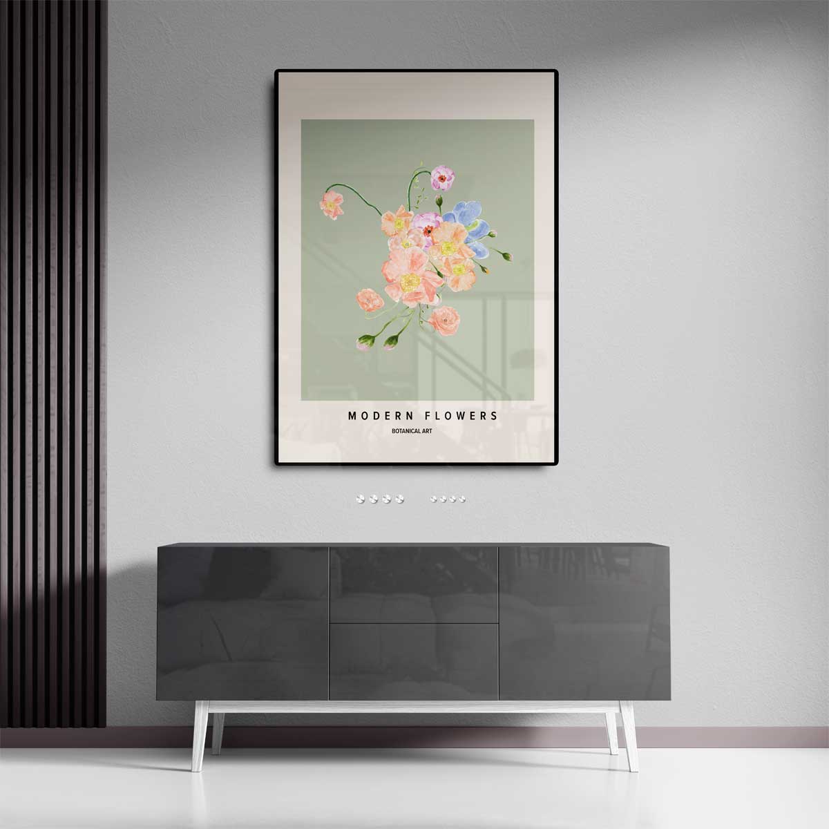 Bloeiende Moderne Botanicals Kunstwerk-canvas-dibond-plexiglas-wanddecoratie-WallArtistic