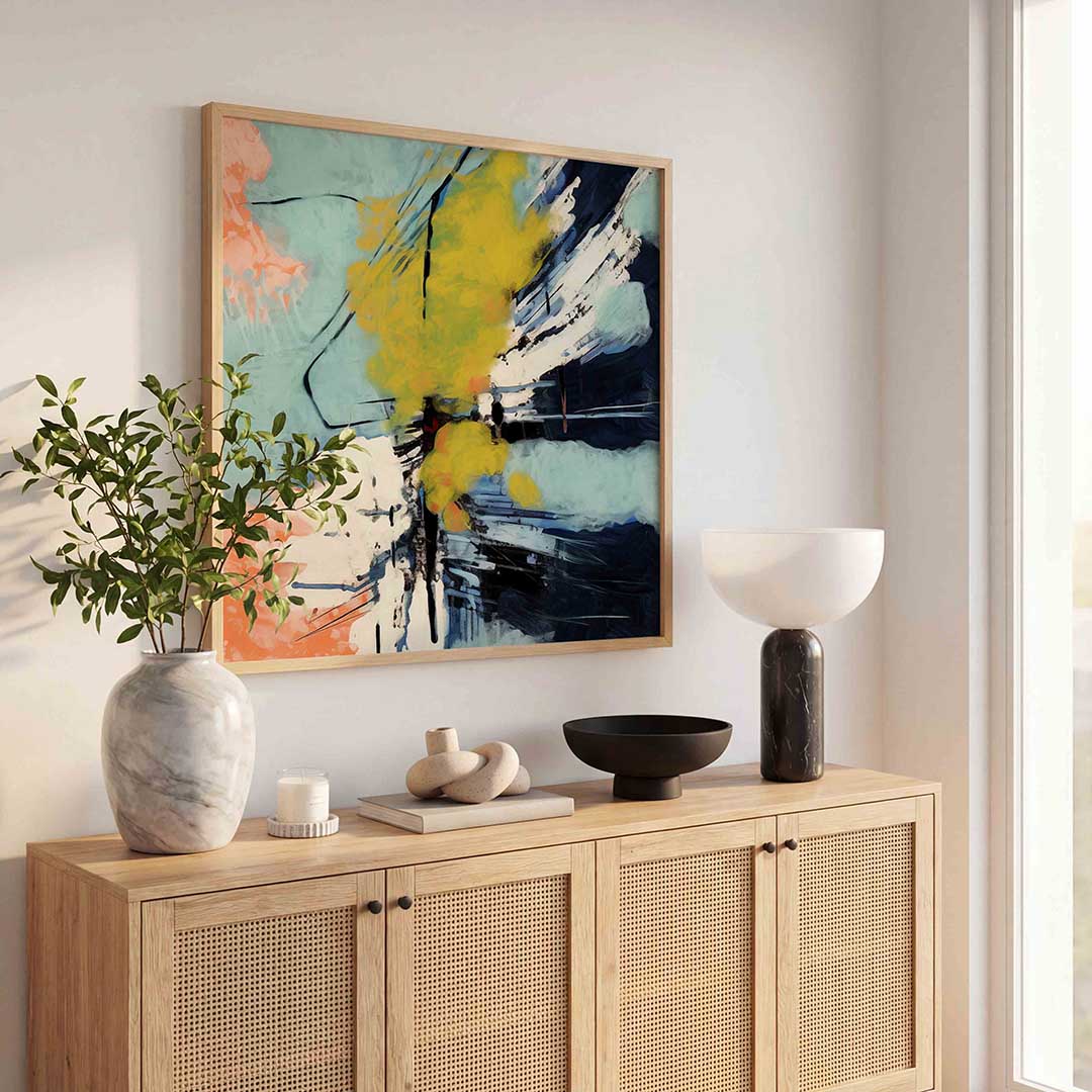 Abstracte kleurenexplosie Poster