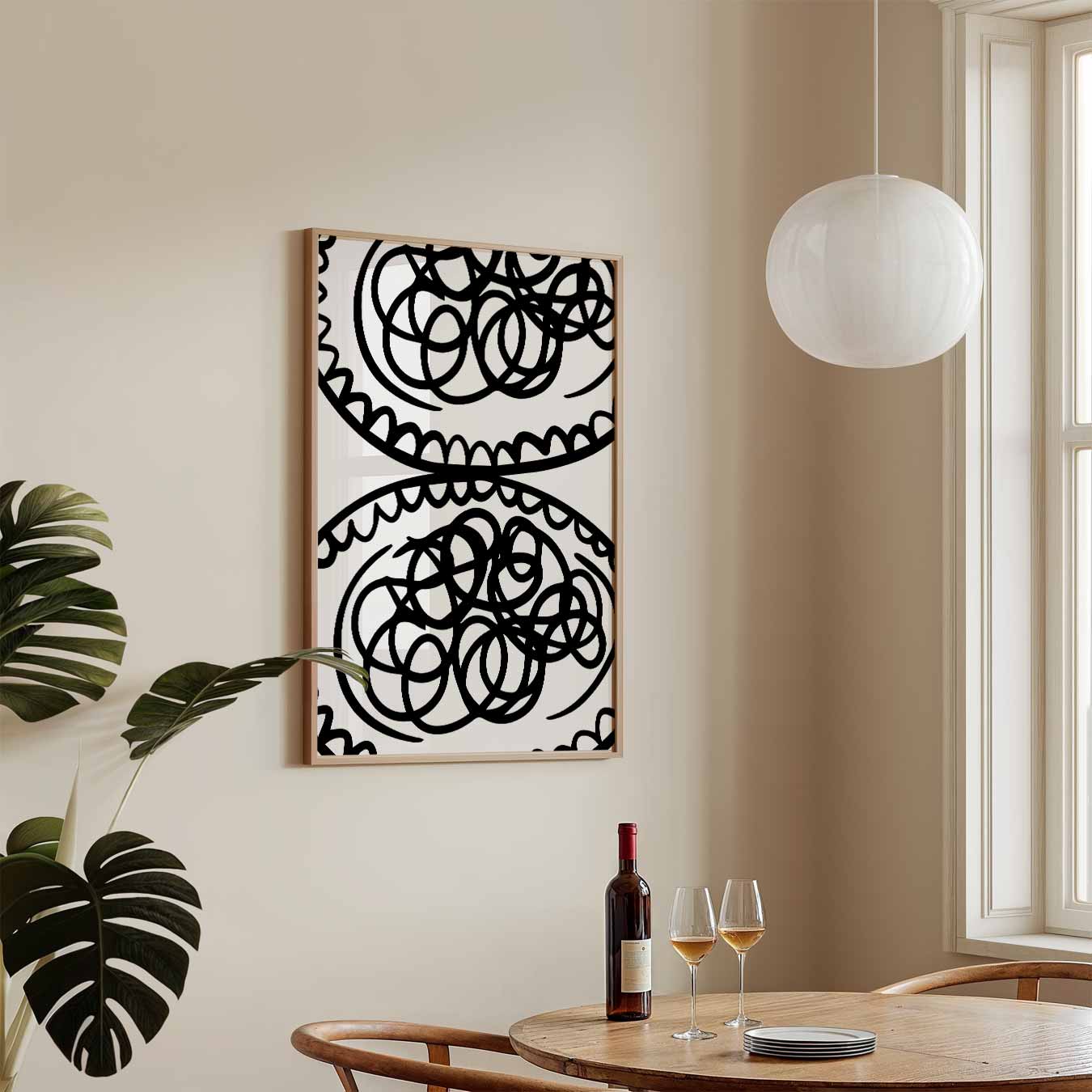 Elegante Krullende Patronen Poster-WallArtistic