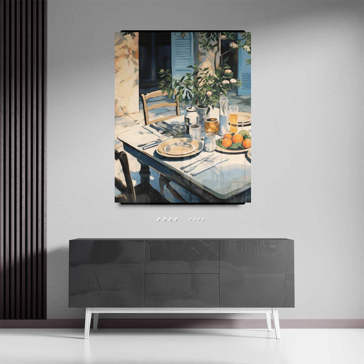 Zonovergoten Ontbijt in de Tuin Kunstwerk-canvas-dibond-plexiglas-wanddecoratie-WallArtistic