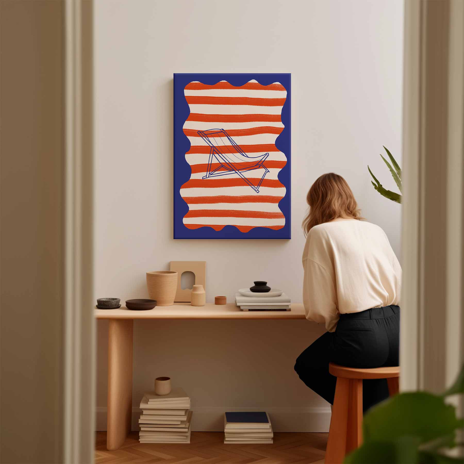 Strandstoel Droom Kunstwerk-canvas-dibond-plexiglas-wanddecoratie-WallArtistic